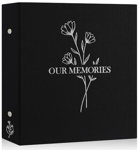 Lanpn Album Photo 10x15 1000 Pochette, OUR MEMORIES Grand Geant Format Lin Tissu Album pour Horizontal Vertical Photos Noir