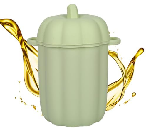 Vesone Barattolo di Grasso al Silicone | Barattolo di Olio siliconico da 460 ml con Maglia fine | Contenitore per Grasso per Pancetta, separatore di Grassi per Olio da Cucina Forma di Zucca