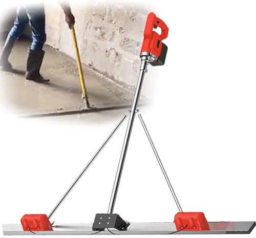URJWAN Electric Scraper, Concrete Screed Vibratory Kit, Electric Cordless Screed, Concrete Screed Vibratory Kit Concrete Finishing Tool,2batteries-1.5M