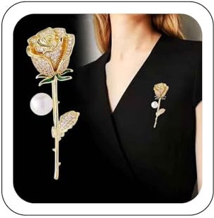 Wendalern Strass Perle Blume Brosche Pin Cz Diamant Rose Blume Brosche Niedlich Gold Blume Pflanze Revers Pin Elegant Nachahmung Perle Sicherheit Pin Korsage Abzeichen Schmuck Für Frauen