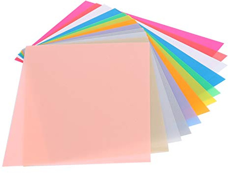 TOPINCN 12 Fogli di Pellicole Termoretraibili Colorate, Accessori per Portachiavi, Fogli di Pellicola Termoretraibile, Carta Decorativa con Materiali Fatti a Mano per L'artigianato 20 X