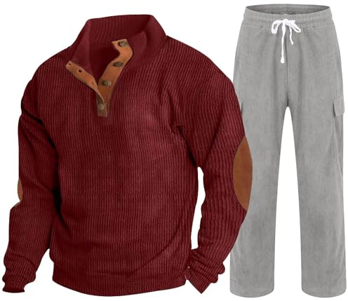 Meaunzyl Completo Uomo Elegante Casual Maniche Lunghe Felpa Con Cerniera E Jogging Pantaloni Tracksuit Slim Fit Tute Da Ginnastica Uomo Per Tempo Libero, Sport, Palestra, Casa, Ufficio E Calcio