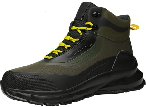 Botas de seguridad para hombre, ligeras, antideslizantes, con puntera de acero, antipinchazos, botas protectoras a prueba de viento e impermeables, botas de seguridad para construcción, trabajo