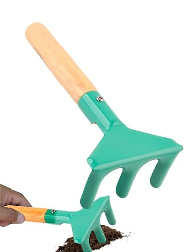 Fukamou Kinder-Gartengeräte-Set, Kinder-Gartengerät,Sandspielzeug Handwerkzeuge Rechen Schaufel - Garten-Grabwerkzeuge Für -Den Außenbereich, Komfortable Kleine Gartenpflanzwerkzeuge Für Die