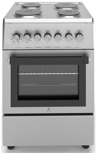 ALPHA Cocina Eléctrica VULCANO LUX-60E Inox, Horno 6 Funciones, Ventilador, Cristal Extraíble, **Alta Gama**