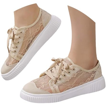 EQWIGKEIT Zapatos tradicionales para mujer, transpirables, informales, cómodos, informales, elegantes, para caminar, zapatos de verano bordados, zapatillas ligeras, A4 color caqui., 41 EU