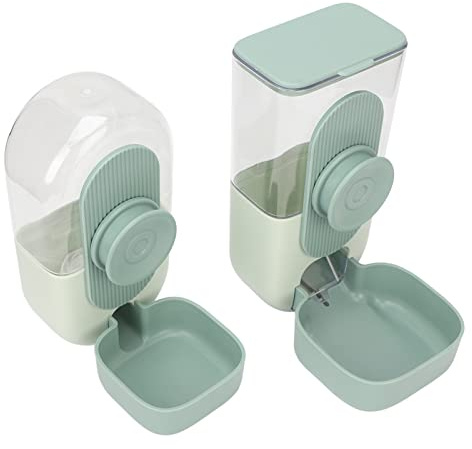 Naroote Jaula Dispensador de Agua para Comida para Gatos Diseño Colgante Fácil de Lavar Material ABS Alimentador para Mascotas Juego de Dispensador de Agua para Conejitos, Cobayas, Erizos y Hurones