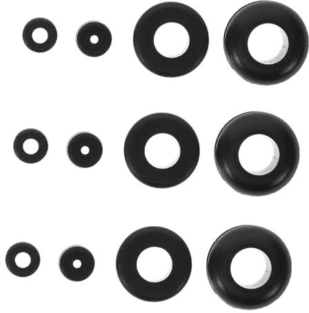 MAGICLULU Kit 40 Pezzi Tappi per Foro in Silicone Nero Doppia Faccia per Protezione Cavi Gestione Sicura per Impianti Elettrici