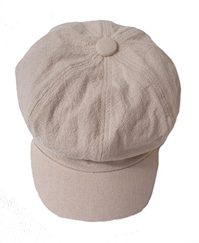 Women's Lightweight Summer Hat Linen Hat Light Beige Peaked Cap Balloon Hat, Light beige/natural, 32