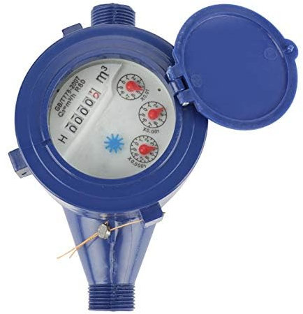 LANTRO JS Wasserzähler Durchfluss DN15 Wasseruhr wasseruhr Anschluss 3/4 Zol mit Zubehör für Garten Haushalte