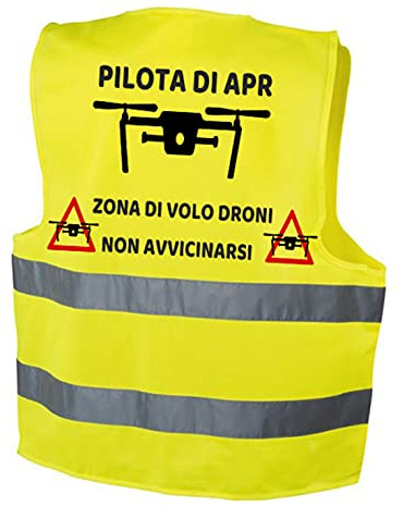 fashwork Gilet Alta Visibilità Personalizzato con Nome, Età o Frasi - Idea Regalo per Tutte le Occasioni - Pilota di Apr Zona di Volo Droni non Avvicinarsi - Taglie S/M, L/XL, XXL
