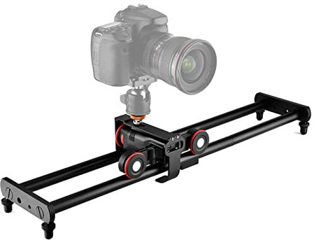 Andoer Dolly L5i Pro Kit de curseur pour caméra vidéo avec 3 roues pour voiture Contrôle par application Vitesse réglable en continu + Rail de 60 cm pour appareil photo reflex numérique