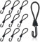 10 Stück Planenspanner mit Haken, Expanderhaken Extra Stark 16 cm, Expander mit Spannhaken Kurz, Hochbelastbare Gummispanner für Planen, Netze, Banner, Expanderschlingen, Spannhaken, Schwarz