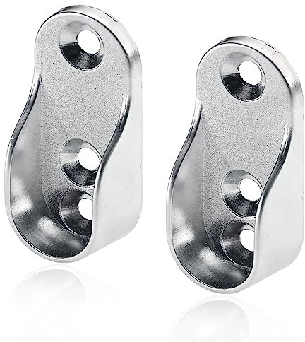 KQNM 4 Stück Kleiderstange Schrank Flanschsitz Schrankrohrlager Kleiderstangen Halterung Schrank Kleiderstangenhalterung Metall Schrankrohrhalterung Kleiderschrank