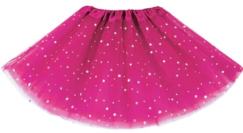 Little Girls Stars Sequins Tutu Skirt Princess Ballet Dance Dress for 0-6 Y Sparkle Elastic 3 Layered Tulle Tutu Skirt (US, Alpha, Medium, Regular, Regular, Z-G)