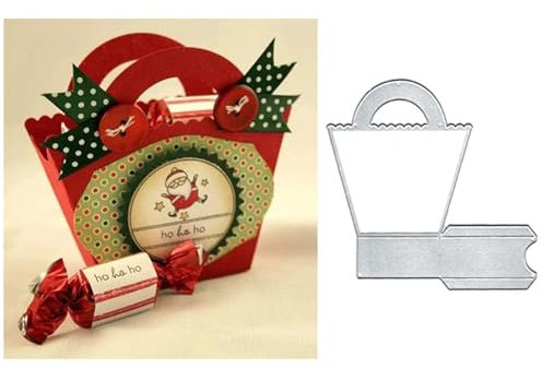 BelleVive Weihnachts-Bonbontüte, Metallstanzformen, Stanzformen, Weihnachts-Bonbontüte, Prägeschablonen, Basteln, Karten, Stanzformen zum Selbermachen von Karten, Fotodekor, Scrapbooking
