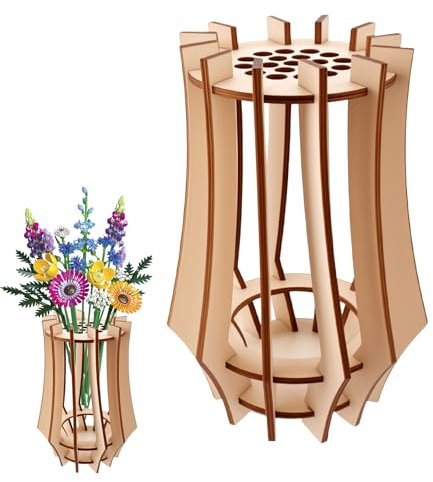 WhizNook Vaso Per Fiori Lego, Set Di Vasi Di Fiori In Legno, Vaso In Legno Per Fiori Lego, Per Fiori Artificiali, Piante Artificiali, Amanti Dei Fiori