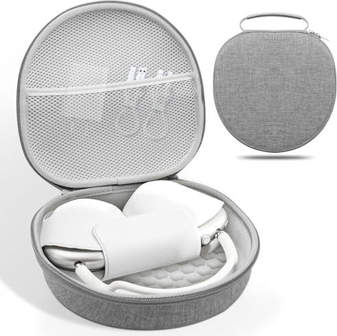 Custodia Rigida per Cuffie Airpods Max, Borsa Protettiva a Case Portatile Con borsa a rete - Grigio