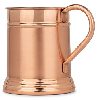 JYPR Large 18 oz, Moscow Mule Copper Mug | Solid Handcrafted 100% Pure Copper Cup - Inside & Out | Keeps Drinks Super Cold | Tankard Beer Stein Mug | Best Gift for Moscow Mule Lovers