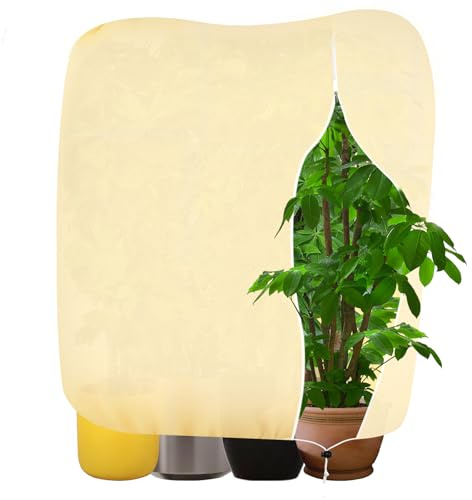 TAIVIN Protection Hivernale pour Plantes d'Extérieur,Housse de Protection pour Plantes avec Fermeture éclair,Respirante,Adaptée aux Plantes en Pot,aux Oliviers et aux Hortensias (120x180cm-1 pcs)