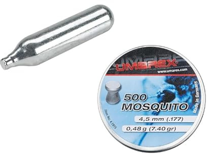 10 BOMBOLETTE CO2 Soft Air Gas 12G per Pistola CO2 CON PALLINI PIOMBINI CAL 4 5