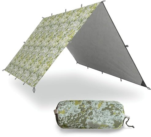 AquaQuest Safari wasserdichte Camping-Plane - Leichter Sonnenschutz oder Regenschutz - Wandern, Rucksackreisen & Hängematte, 3 x 3 m Felsentarnung