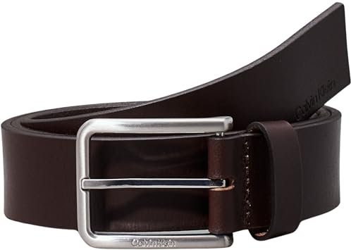 Calvin Klein Herren Gürtel Ledergürtel, Braun (Dark Brown), 105 cm