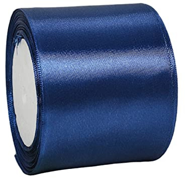 75mm Wide Navy Blue Ribbon Thick Dark Blue Satin Ribbon 22m, 3 inch Thick Navy Ribbon for Gift Wrapping Wedding Car Christmas Birthday Cake Hair Bow Florist Bouquet Crafts Decorations