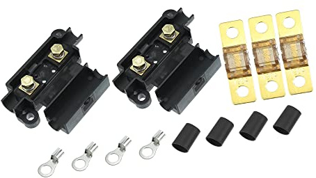 A ABSOPRO Portafusibili 20A Fusibile Kit Inline Ans Supporto 120 AMP Fusibili Doppio Batteria Caricatore