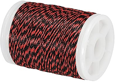 PATIKIL Archery Bow String Serving Thread 120 Yard/110M, 0.03 / 0.8mm Dia Bowstring Thread for Tying Peep Sight Nock Compound Recurve Bow, Red Black