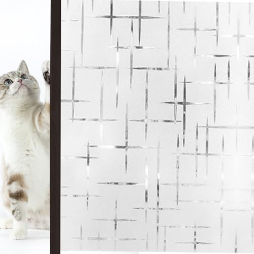 Fensterfolie Blickdicht Sichtschutzfolie Selbsthaftend Milchglasfolie Anti-UV Klebefolie Statisch Haftende Kleberlos Folie Für Büro Badzimmer