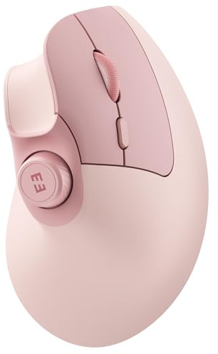Ratón Ergonómico Inalámbrico, Ratón Vertical Recargable, Silencioso, con Botón de Volumen, Multi-Dispositivos (2*Bluetooth y USB), 3 dpi Ajustables para PC, Ordenador, Portátil, MacBook (Rosa)