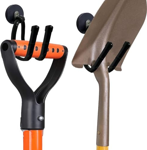 Pmsanzay 2-Pack Strong Magnetic Garage Hooks, Heavy-Duty Magnet Organizer with Rubber Coating for Garden, Hose, Workshop, Pool Tools (Indoor & Outdoor)