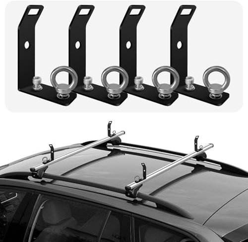 Load Stops Replacement T-Slot Truck Cross Bar,Roof Rack Cross Bar Accessories for Ladder Firewood Skis Snowboard Kayak Skateboard Surfboard 304 Stainless Steel Covered with Black Coating 4Pack
