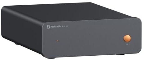 Fosi Audio Box X5 Préampli Phono, Mini Préamplificateur Audio Domestique pour Platine Vinyle à Cartouche MM et MC/Lecteur de Disque Phonographe/Haut-Parleurs Actifs avec Gain Réglable à 4 Niveaux