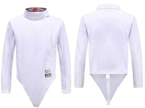 AIBEINUO 350N Fencing Jacket, Fencing Uniform Tops Fencing Suit, Stab-resistant Fencing Gear Daily Training, Right Hand(36#)