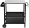 Peviasot Grillbeistelltisch | Outdoor-Grilltisch mit Verstellbarer Ablage, Gewürzregal und 6X Haken, mobiler Grillwagen mit 2 Rollen, Küchenwagen für Grill und Pizza, 84x67x41cm