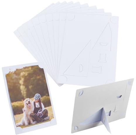 UNICRAFTALE 20 cornici in carta bianca per foto da 16,7 x 11,8 cm, con cavalletto in carta, per foto, fai da te, aule, decorazione per la casa