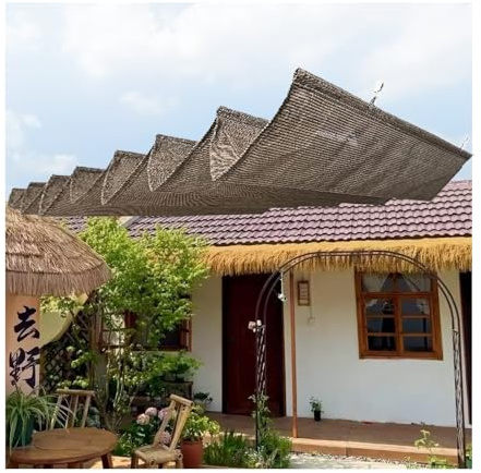 Toldo en forma de U de 2,4 m x 20 m, protección UV para pérgolas y pabellones al aire libre, versátil cubierta de patio, ideal para protección solar y soluciones de sombra
