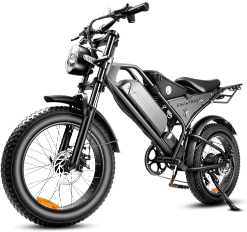 Electric Bike for Adults, DK400,20 Fat Tire E-Mountain Bike 48V 18.2Ah,7-Speed with LCD Display,Full Suspension,Travel Bag,Rear luggage rack