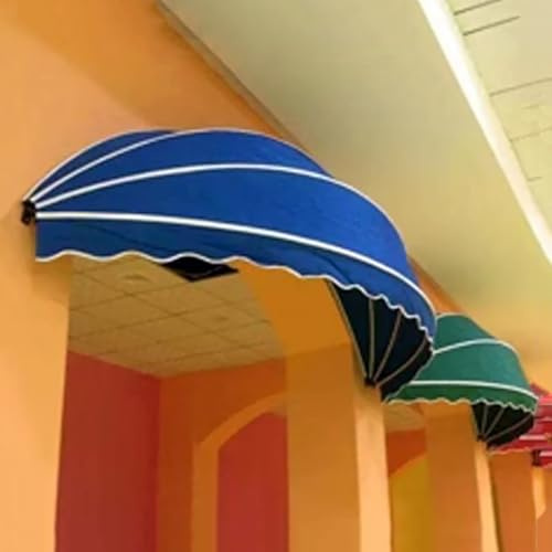 Halvklot dörrhimmel UV-beständig kupol markis vattentät fönstermarkis för uteplats trädgård 80 cm/31 tum diameter snygg blå design
