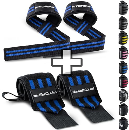 Fitgriff® Handledsbandage dragstöd (set) – för fitness, styrketräning och bodybuilding – för kvinnor och män