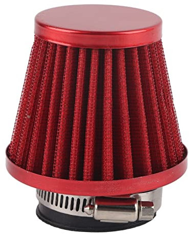 38 mm Round Air Filter Cone Universal Automatic Cold Air Intake Kit Induction Air Filter for Motorcycle Off-Road ATV Four Pit Bike (Red)