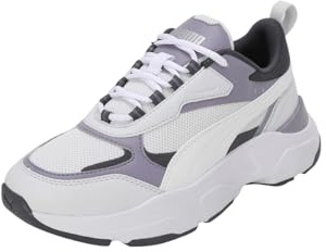 PUMA Damen Cassia Sneaker, Silver Mist White-Galactic Gray-Pale Plum Silver, 40.5 EU