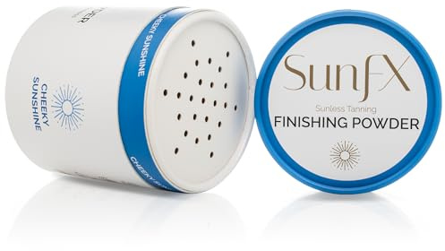 SunFX Post Spray Tan Translucent Finishing Powder | Talc Free | Sunless Tanning Setting Powder | Shimmer | Cheeky Sunshine 4.00 Ounce (Pack of 1)