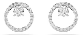 Swarovski Clous d'oreilles Constella, Taille ronde, Blanches, Métal rhodié