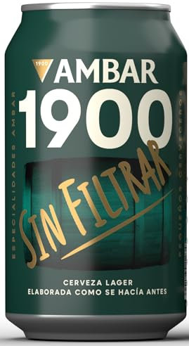 Ambar 1900 Sin filtrar- Pack 24 latas x 33 cl - 5.8% Volumen de Alcohol