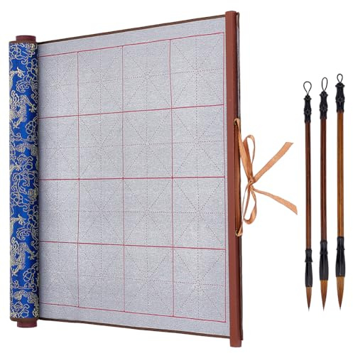 PH PandaHall Chiffon de Calligraphie à L'eau Réutilisable Set de Calligraphie Chinoise Sans Encre 3pcs Calligraphie Traditionnelle Pinceaux D'Écriture Papier Calligraphie Chinoise pour Calligraphie