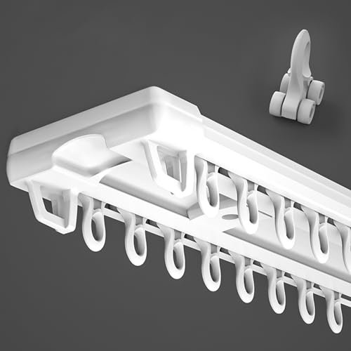 Ceiling Curtain Track Set 2.8m(9.1ft) Quietly Sliding Rail System with Roller Hooks for Shower/Kitchen Home Curtain Rod Bracket 18m Long