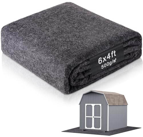Bodenmatte, 1,8 x 1,2 m, wasserdichte PE-Unterseite, 500 g/m² dick, waschbar, staubdicht und rutschfest, für Terrasse, Motorrad und Carport, um den Boden vor Verschleiß zu schützen